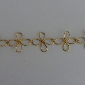 Goudkleurige bloemen armband met sluiting - Afbeelding 3