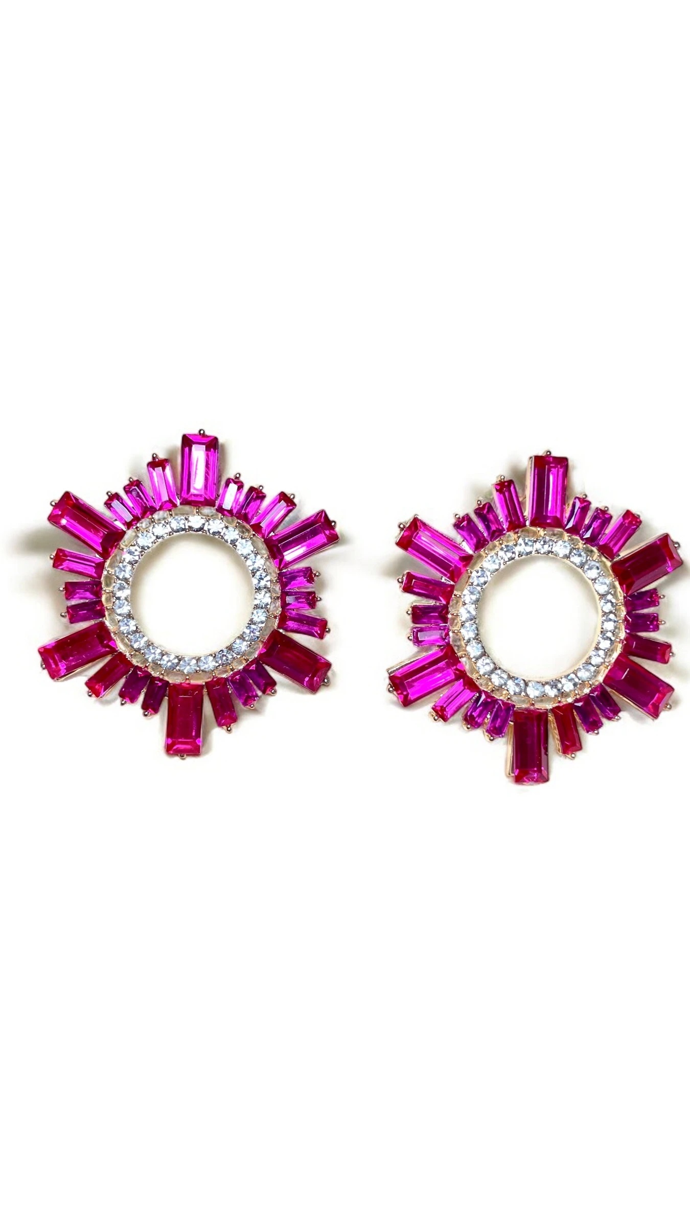 Roze statement oorbellen