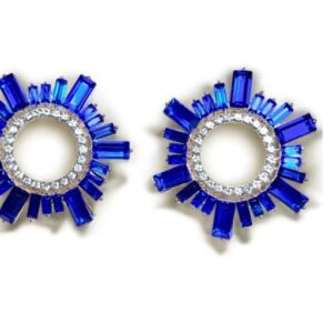 Blauwe statement oorbellen