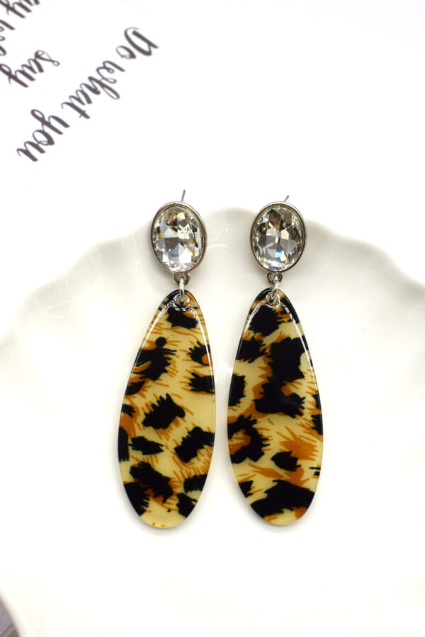 Statement oorbellen met panterprint