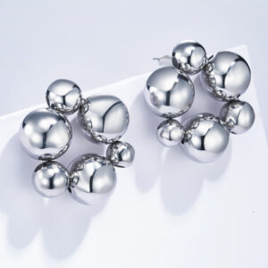 Gebubbelde oorbellen - zilverkleurig