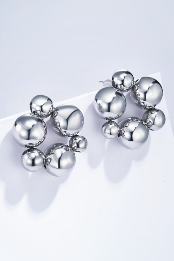 Gebubbelde oorbellen - zilverkleurig