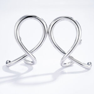 Zilveren sierlijke oorbellen