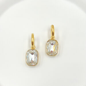 Strass oorring - wit