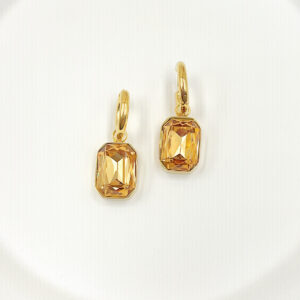 Strass oorring - champagne