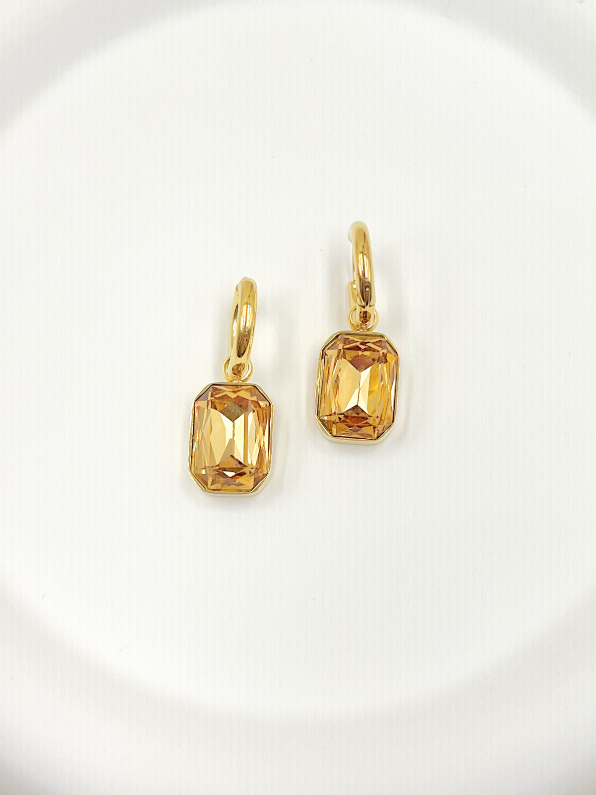 Strass oorring - champagne