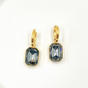 Strass oorring - grijs