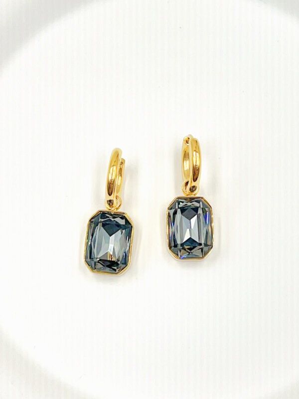 Strass oorring - grijs