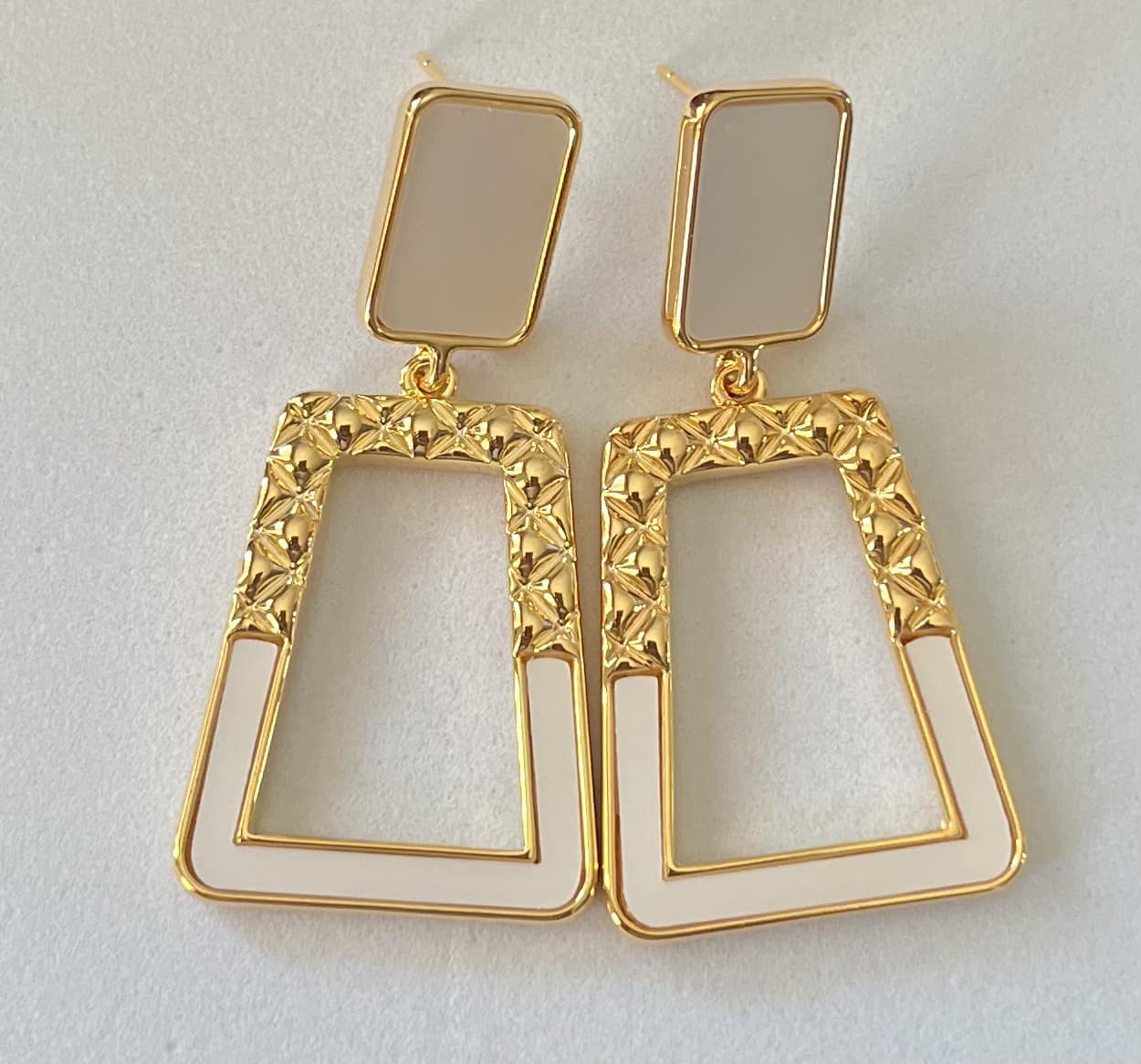 Rechthoekige statement oorbellen - Afbeelding 1